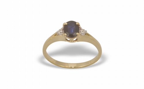 Triss halo diamond sapphire ring 14k gold – Studio Kroewe