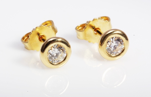 nul wereld Oordeel 14krt Geel gouden oorbellen 2=0.50crt - kleur G - Kwaliteit VVS2 •  Diamanten-winkel.nl